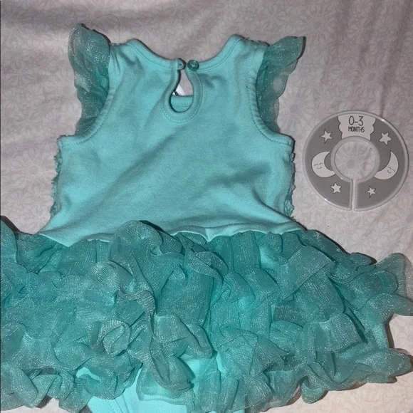 George Toddler Aqua Ruffle Dress - Picture 2 of 3
